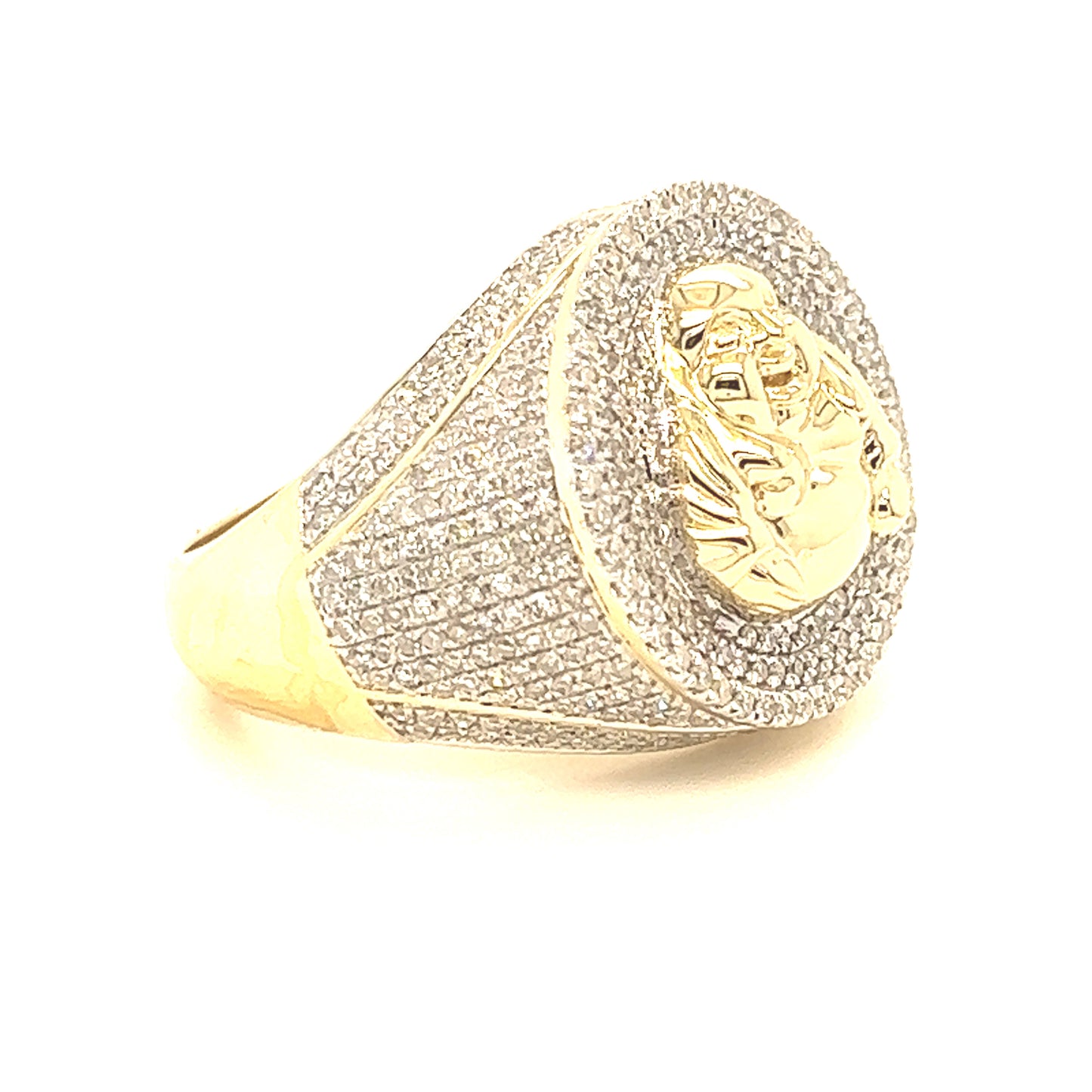 14K Diamond Buddha Ring