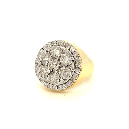 10K Flower Setting Diamond Ring