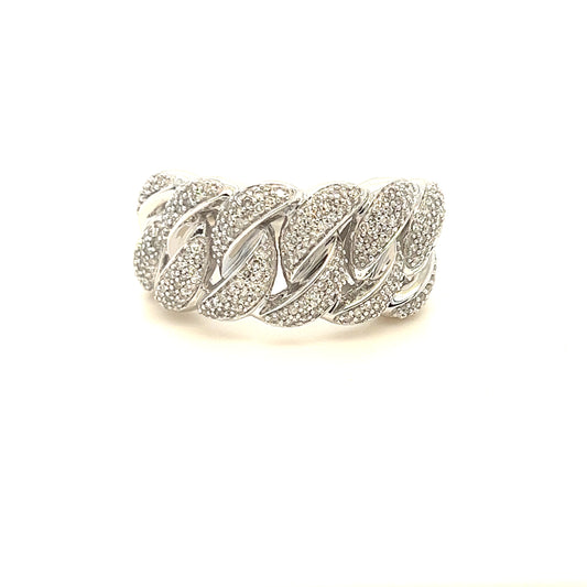 14KW Diamond Adjustable Cuban Ring