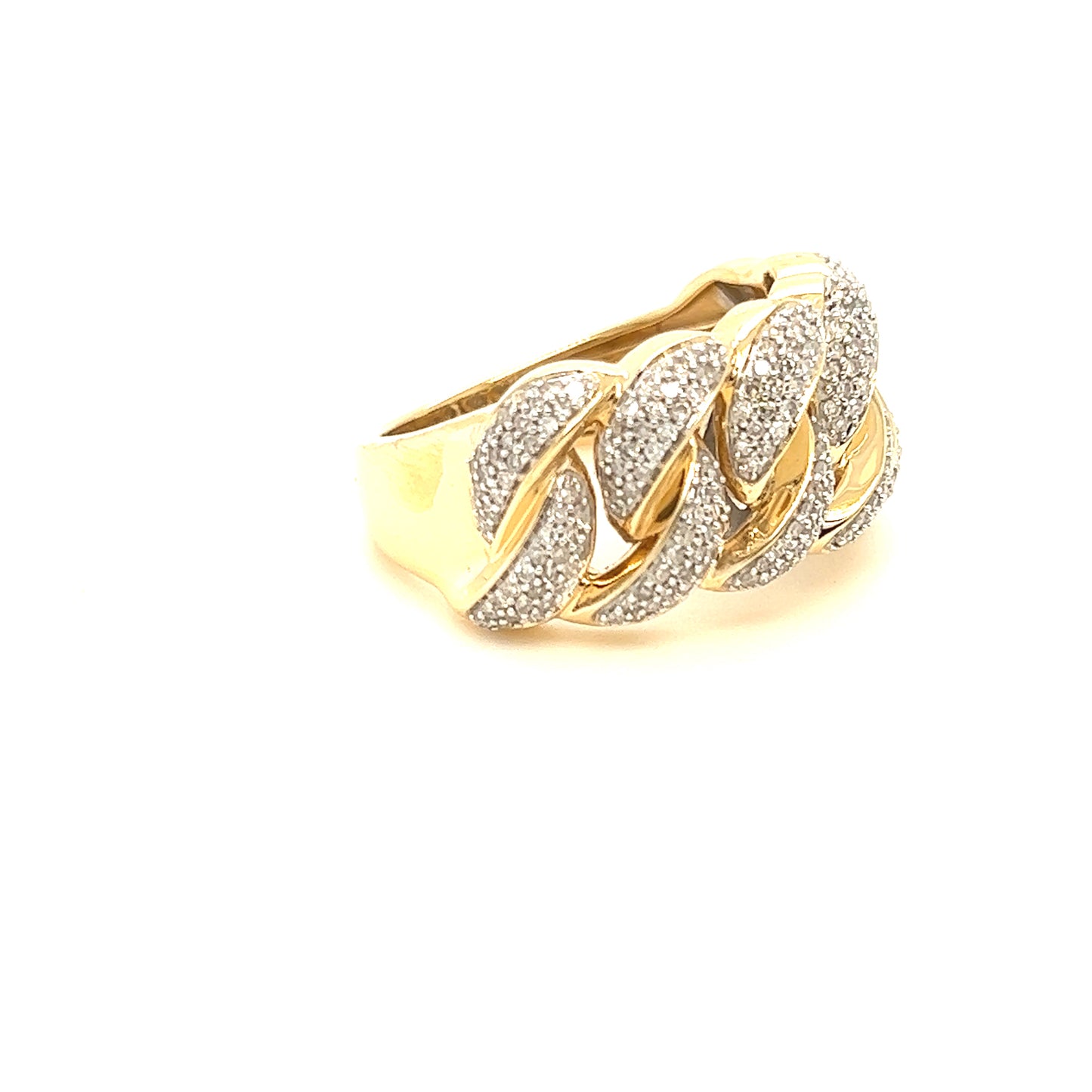 14KY Diamond Adjustable Cuban Ring
