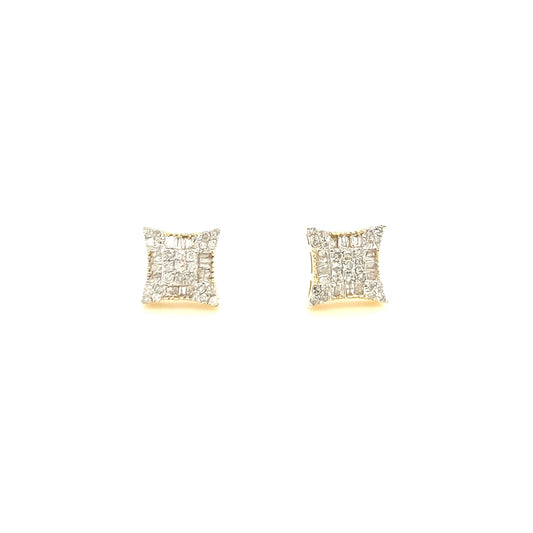 14K Gold Starburst Diamond Earrings