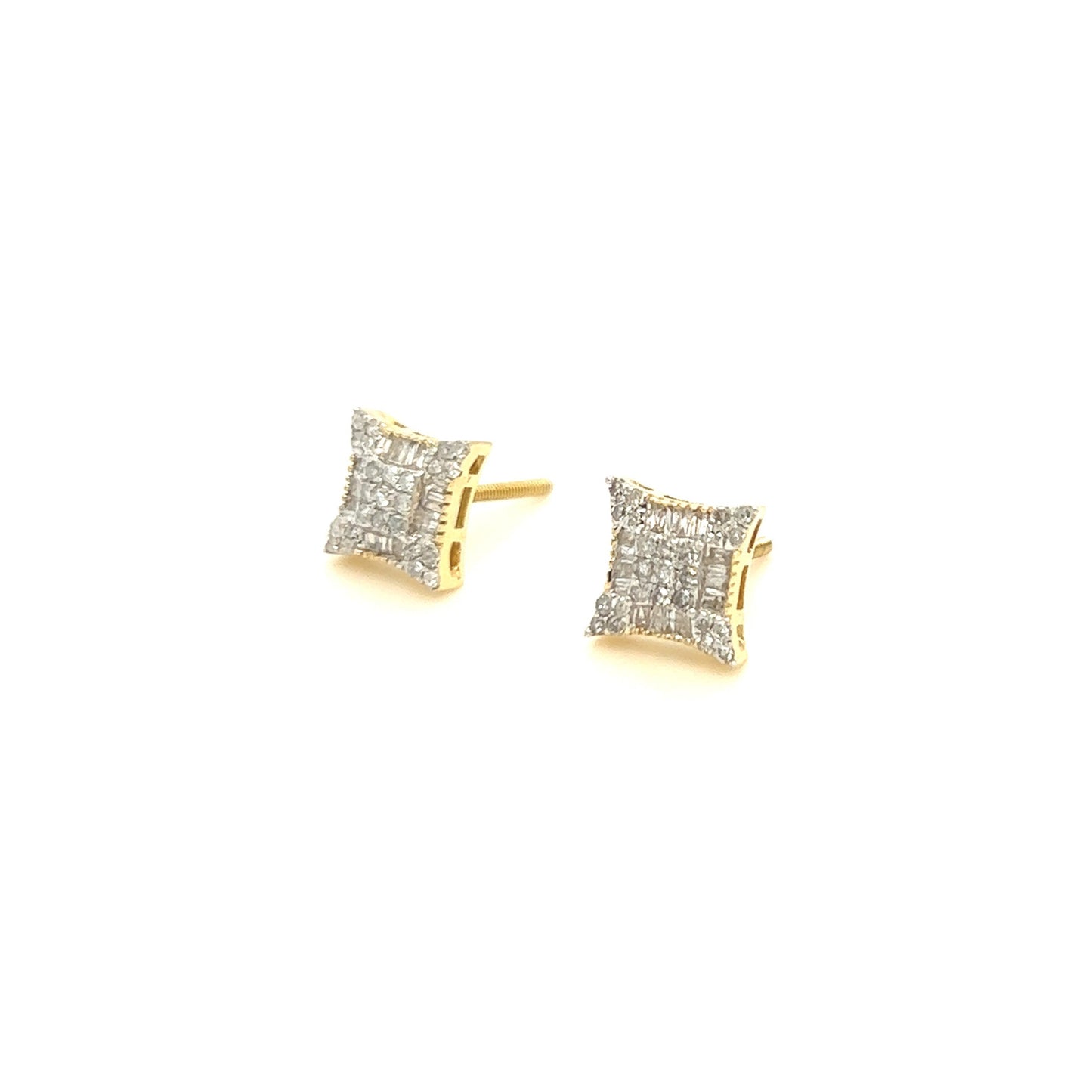 14K Gold Starburst Diamond Earrings