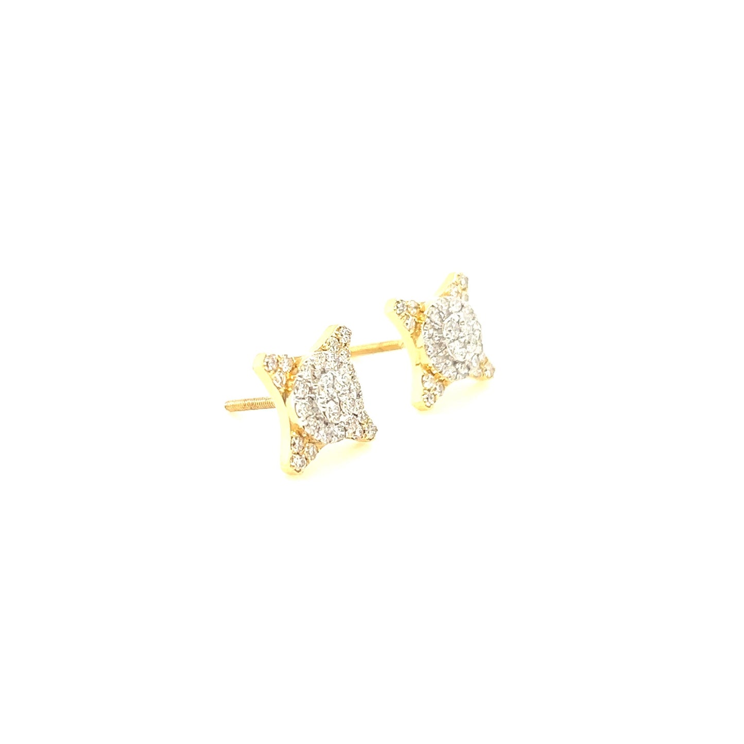 14K Gold Starburst#2 Diamond Earrings