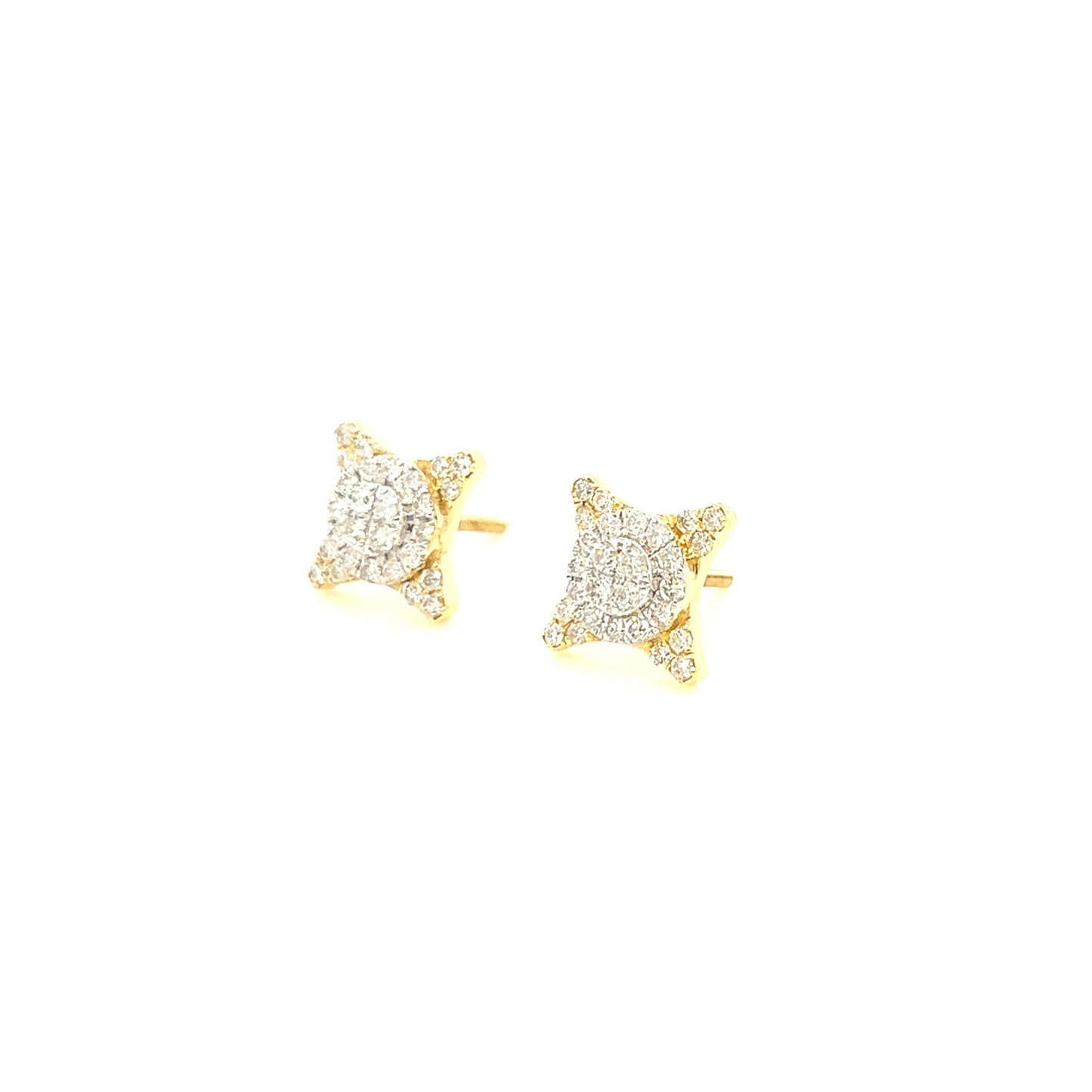 14K Gold Starburst#2 Diamond Earrings