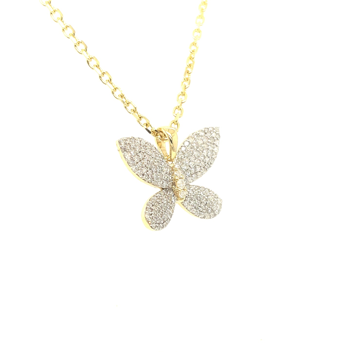 14K Diamond Butterfly Pendant
