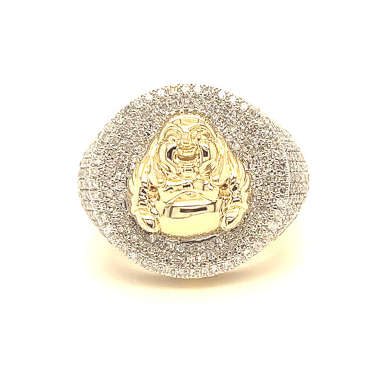 14K Diamond Buddha Ring