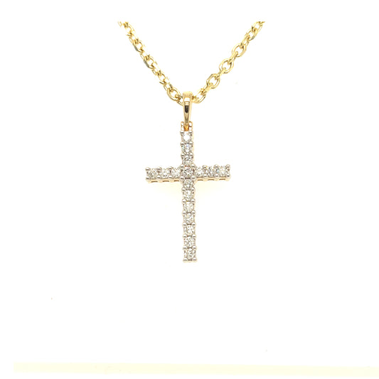 14K Diamond Cross Pendant