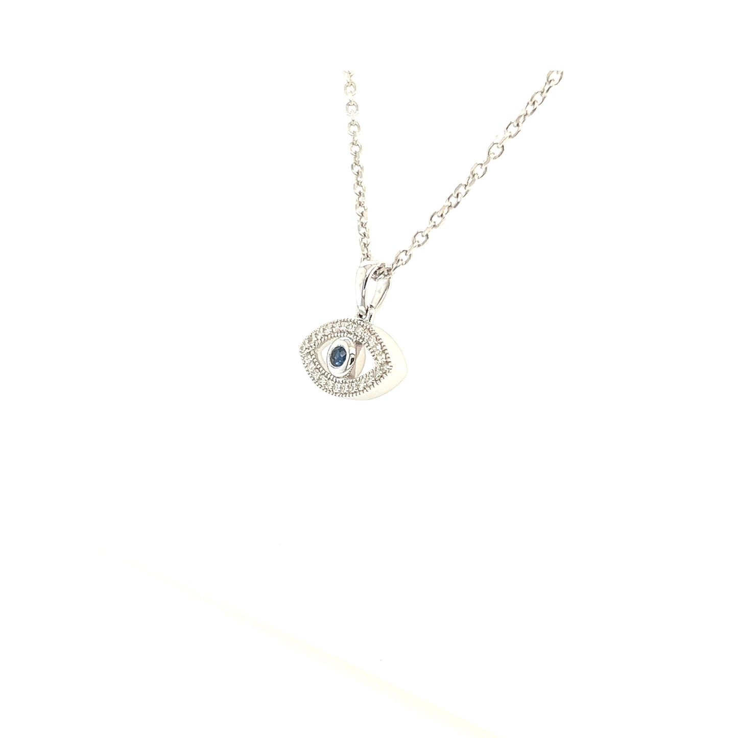 14KW Evil Eye Diamond Pendant